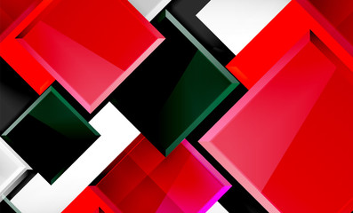 Bright colorful square shape blocks geometrical background