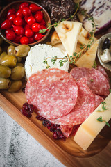 Charcuterie Board with Cheese and Olives
