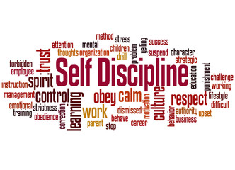 Self discipline word cloud concept