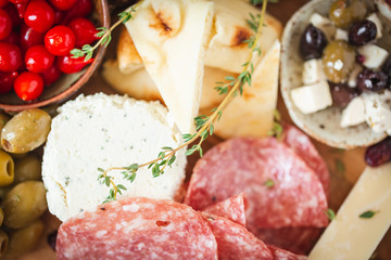 Charcuterie Board with Cheese and Olives