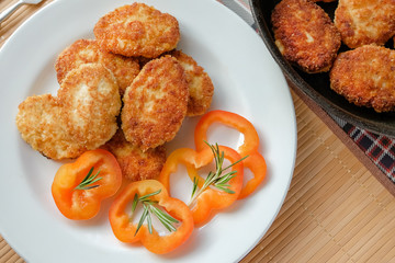 Fried Homemade Cutlets and Sweet Paprika
