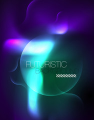 Shiny metallic neon waves vector design