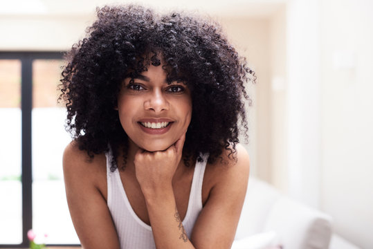 Portrait Of Smiling Beautiful Young Woman