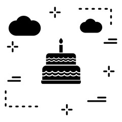  Happy birthday cake icon for your project