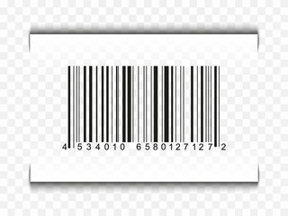 Bar code icon realistic. Flat barcode.