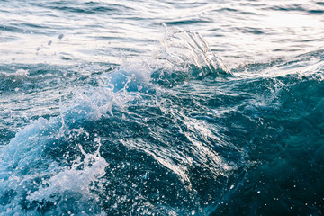 Fototapeta na wymiar Close-up of water splash in ocean