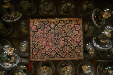 book cover with golden pattern. vintage background