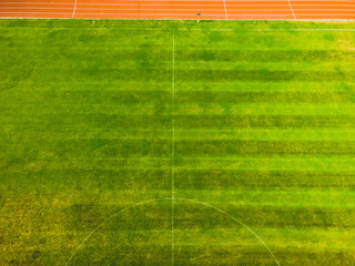 soccer field from the drone view