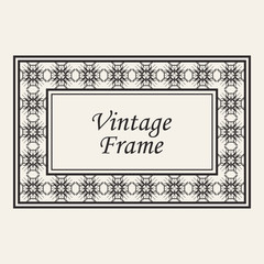 Vintage ornate border frame with ornamental elements, calligraphy swirls and ornament. Can be used for retro invitations and royal certificates.