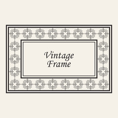 Vintage ornate border frame with ornamental elements, calligraphy swirls and ornament. Can be used for retro invitations and royal certificates.