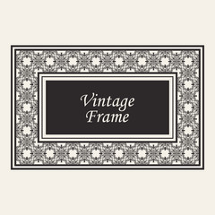 Vintage ornate border frame with ornamental elements, calligraphy swirls and ornament. Can be used for retro invitations and royal certificates.