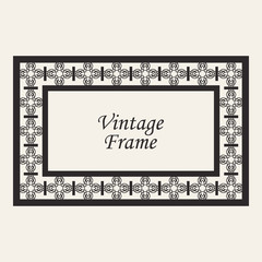 Vintage ornate border frame with ornamental elements, calligraphy swirls and ornament. Can be used for retro invitations and royal certificates.