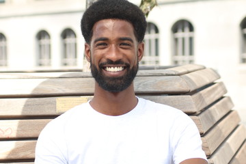 Obraz premium Beautiful black man outside