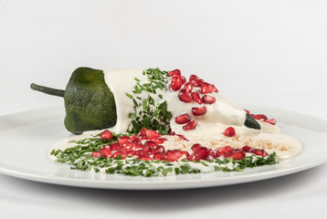 Chile en nogada - Mexican food. Typical mexican cuisine's 