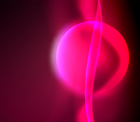 Shiny color bright neon abstract wave template. Abstract bright light. Neon light glowing effect. Space background. Abstract shape