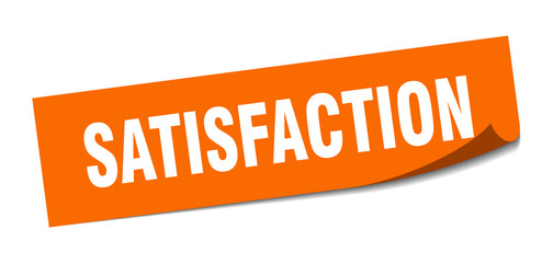 satisfaction sticker. satisfaction square isolated sign. satisfaction