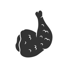 Chicken ham glyph icon. Butchers meat. Meat production and sale. Protein source. Butchery business. Silhouette symbol. Negative space. Vector isolated illustration