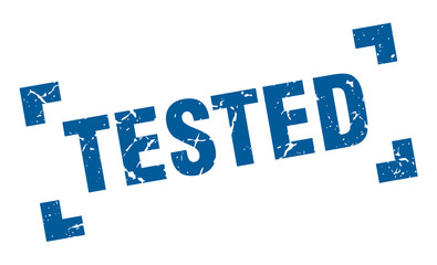 tested stamp. tested square grunge sign. tested