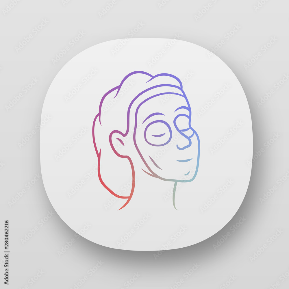 Poster homemade facial clay mask app icon. ui/ux user interface. web or mobile application. relaxing spa sa