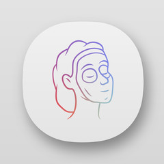 Homemade facial clay mask app icon. UI/UX user interface. Web or mobile application. Relaxing spa salon therapy vector isolated illustration. Healthy female skincare. Cosmetology procedure