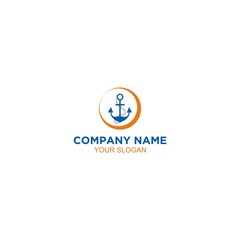 Anchor with rope Logo Design Vector