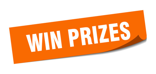 win prizes sticker. win prizes square isolated sign. win prizes