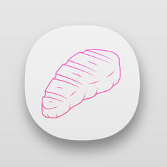 Meat steak app icon. Butcher shop product. Restaurant, grill bar, steakhouse menu. Grilled, barbecue food. Meat cookery. UI/UX user interface. Web or mobile applications. Vector isolated illustrations