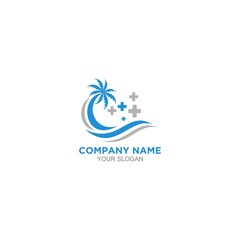 Medical Palm beach Logo Design Vector