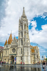 Fototapeta na wymiar Matthias Church, Budapest's famous historic landmark, Hungary