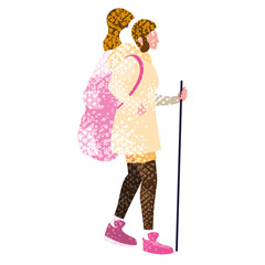 woman with backpack hiking wanderlust