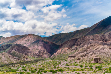 Colorfull mountains at the Parque Nacional Los Cardones (National Park) in the Salta Provence , Argentina