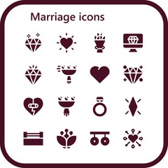 marriage icon set