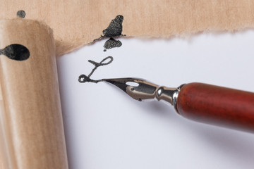 Handschriftliches Schreiben mit Feder und Tinte 1