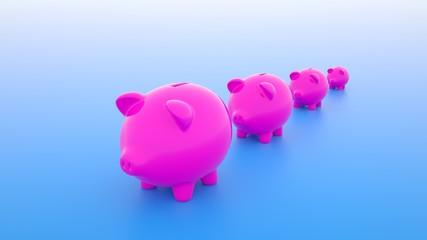 piggy bank on background of blue sky