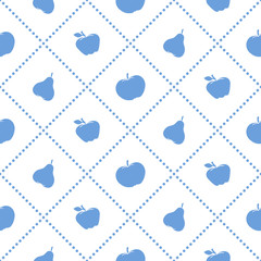 Apples and pears juicy fruit. Seamless pattern.