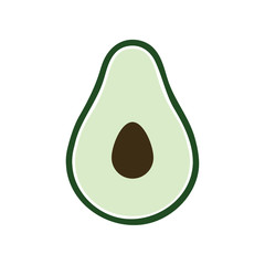 Flat color avocado fruit icon