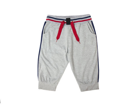  Sporty mens gray shorts isolated on white background.