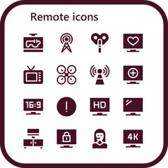 remote icon set
