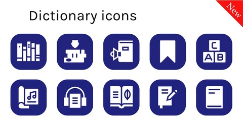 dictionary icon set