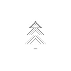 Christmas trees line icon, vector outline simple decoration element. Symbol of two fir-tree isolated on white.