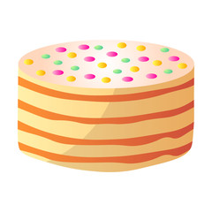 Colorful birthday cake for children party day at school