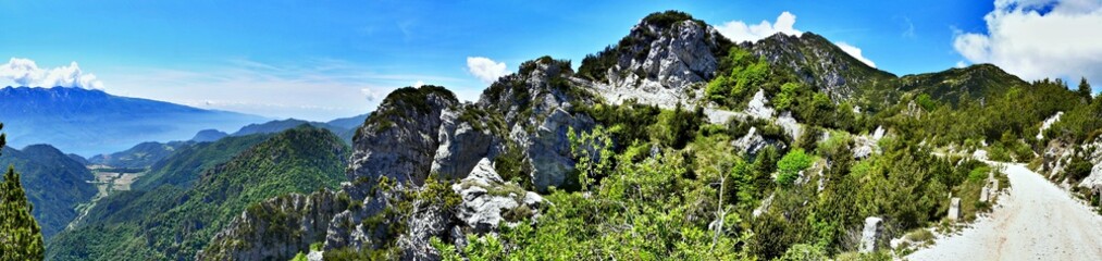 Italian Alps-panoramic view from the pass Tremalzo