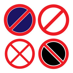Prohibition no symbol, Sign ban vector illustration