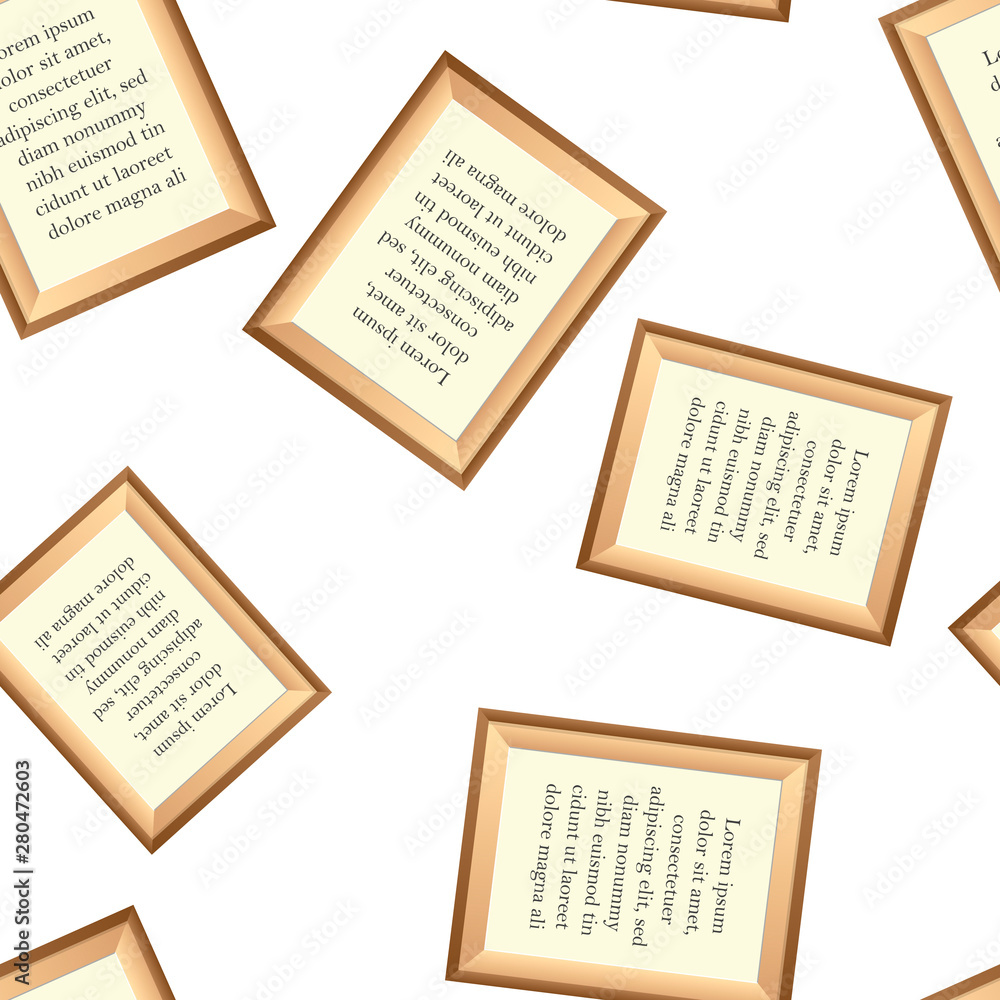 Poster vector image realistic frame for photography or painting. icon of a frame in a modern style seamless