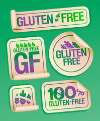 Gluten free food stickers set