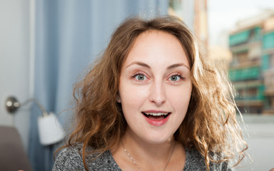 Happy woman  at home