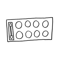 Beauty cosmetics make up. Lipstick, mascara, eyelashes. Vector lettering. The concept of the problem of pollution. The image of plastic objects.