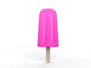 Tropical pink ice cream on a stick