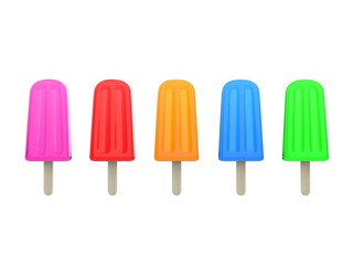 Tasty ice creams - orange, lime, mint, strawberry and mango