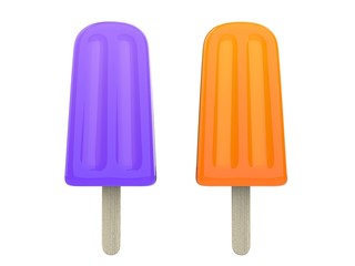 Orange and blueberry ice creams